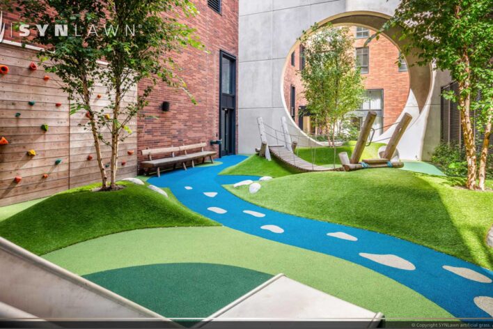 SYNLawn Philadelphia PA roof rooftop artificial turf play maze